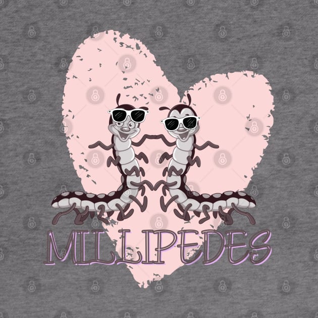 I LOVE MILLIPEDES PINK HEART by DAZu